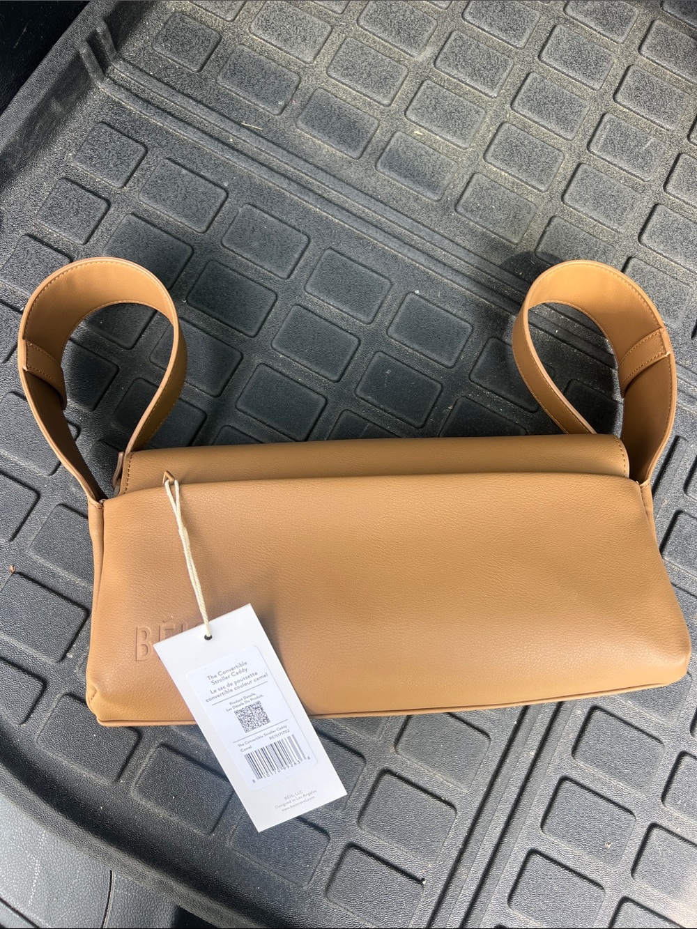 NWT BEIS Convertible Stroller Caddy/Shoulder Bag with Wide Strap Tan - Picture 9 of 12